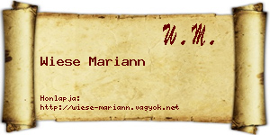 Wiese Mariann névjegykártya