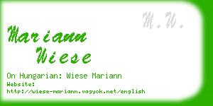 mariann wiese business card